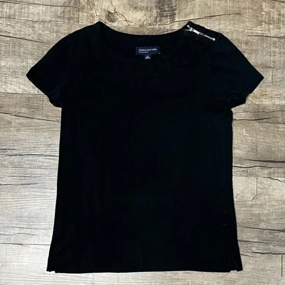 Blouse Femme NY Collection - Taille L - Manches Courtes Noir - Occasion Très Bon état